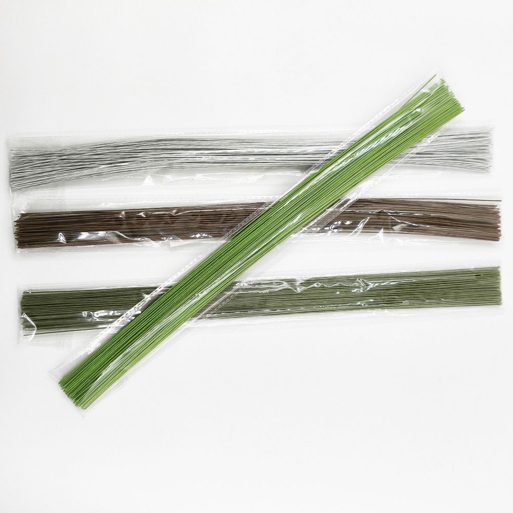 40 см Цветочные проволочные стебли Гибкая железная проволока для стеблей букетов Аксессуары для стеблей DIY Поделки Покрытые бумагой для 100 шт.