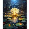 Frame Painting By Numbers For Adults Kits Lotus Flower Handpainted Numbers Painting For Diy Gift 40x50cm/16x20inch