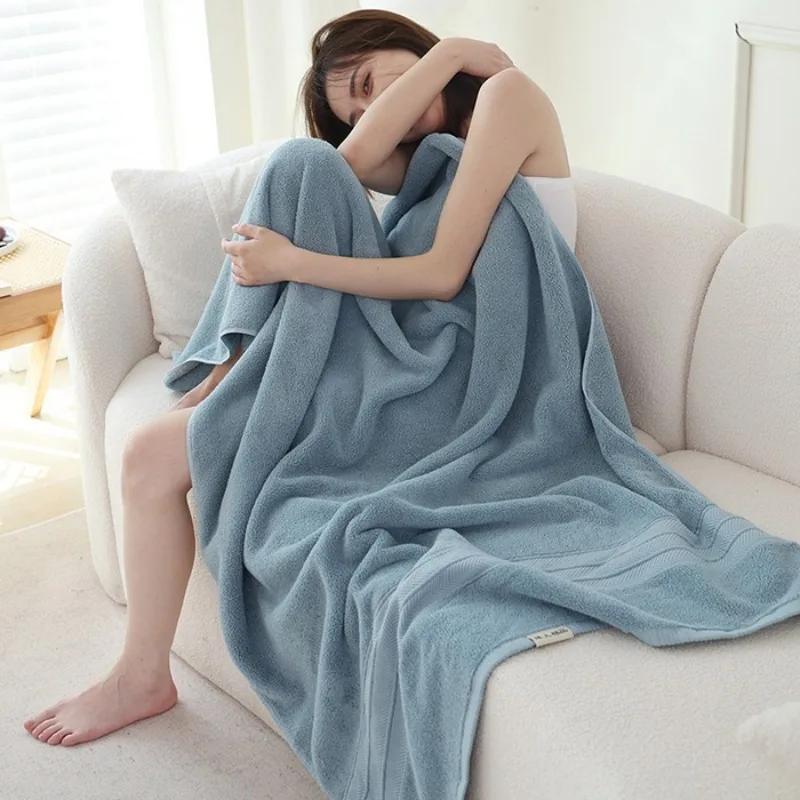 Хлопковое банное полотенце-шаль, диванное покрывало, одеяло, увеличенное 90X180, утолщенное, плотное махровое, чисто хлопковое обертывающее банное полотенце