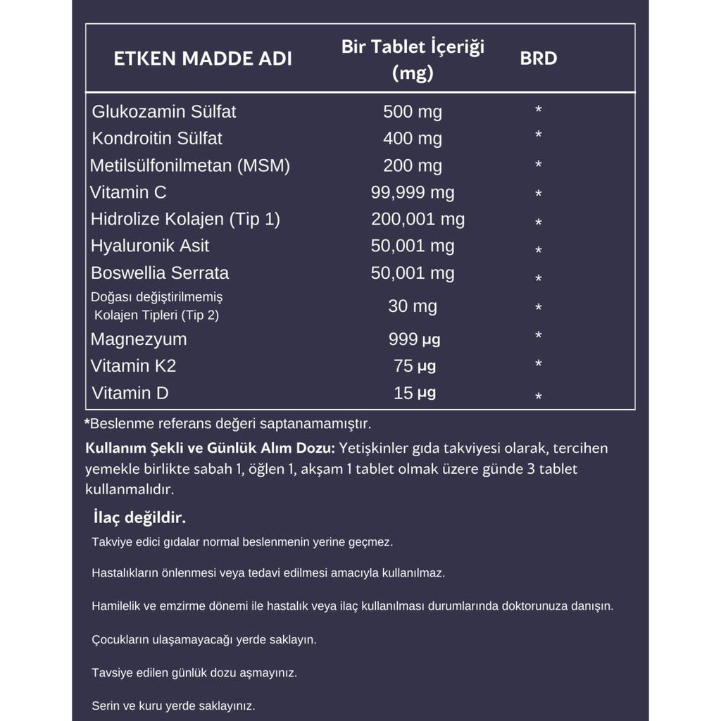 Collagen - Collagen (type 1 - Type 2) And Glucosamine Releasing Food - 90 Tablet