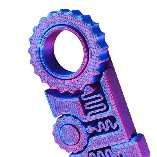 3D Printed Fidget Ring Toy Stress Anxiety Relief 5-in-1 Gear Spinner Sensory Toy Kids Adults Portable Travel Mindful Meditation Fingertip Spinning Toy