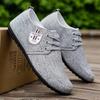 Men's Breathable Lightweight Canvas Shoes, Soft-Soled Slip-Ons, Trendy Toe Design, Perfect for Teenagers