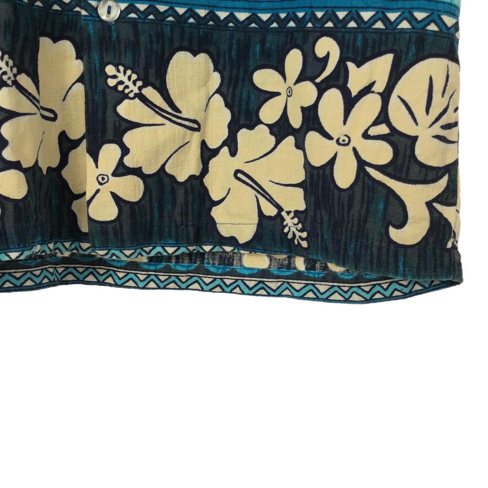 Капитан Кук 70-е цветочный геометрический Рукав короткий Гавайская рубашка Старый винтаж Мужской Б/у