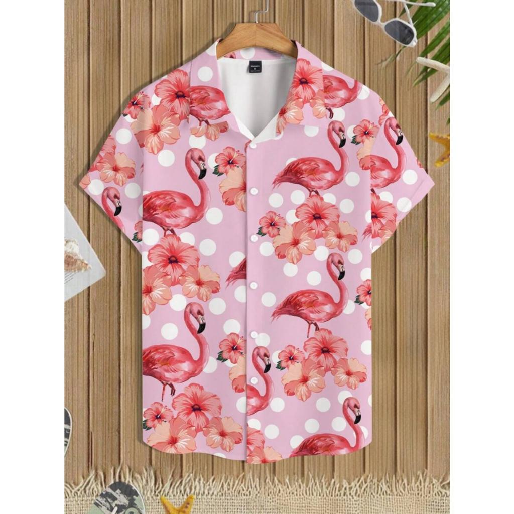 2025 Новые летние повседневные рубашки с коротким рукавом с 3D цветочным принтом, мужские повседневные рубашки для улицы, пляжные рубашки в гавайском стиле