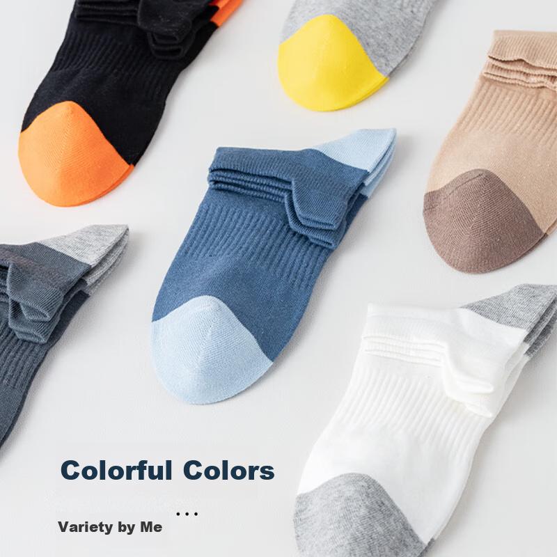 LangSha Men's Socks, Pure Cotton Short Socks, AAA-Grade Antibacterial And Odor-Resistant, Sports Casual Breathable Boat Socks, 6 Pairs Per Pack