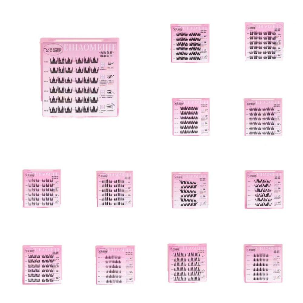 Милые накладные ресницы с клеем своими руками, накладные ресницы без клея, самоклеящиеся пучки ресниц для женщин/девушек