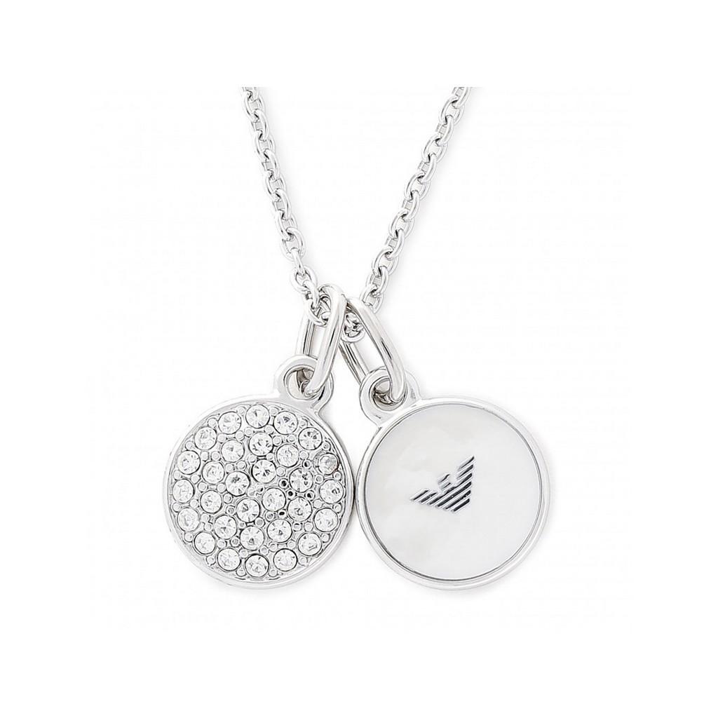 Emporio Armani Ожерелье EGS2156040 из нержавеющей стали с кубическим цирконием из жемчуга для женщин