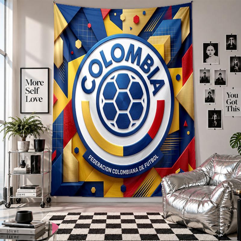 Colombia Football Wall Tapestry Home Decor Wall Hanging Cloth for Bedroom Living Room Background