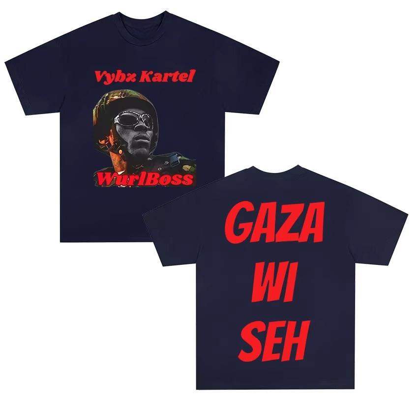 Rapper Vybz Kartels Bestselling New Album Tshirt Unisex Fashionable Retro 2026 Summer Print Pure Cotton Shortsleeved top