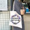 Women Canvas Tote Bag Letter Flower Large Capacity Shoulder Bags Handbag Reusable Eco Beach Ladies Shopping Bag for Groceries