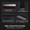 SSD-V3 2280 M.2 Твердотельный накопитель с двумя тепловыми трубками Полностью алюминиевый жилет с решеткой NVMe Высокоэффективный радиатор Игровые аксессуары