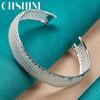 925 Sterling Silver Woven Mesh Adjustable Bracelet Bangles For Women Fashion Jewelry