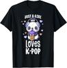 Просто Девушка, Которая Любит K-Pop Футболка Подарок Кавайная Боба И KPop Футболка Унисекс Футболка