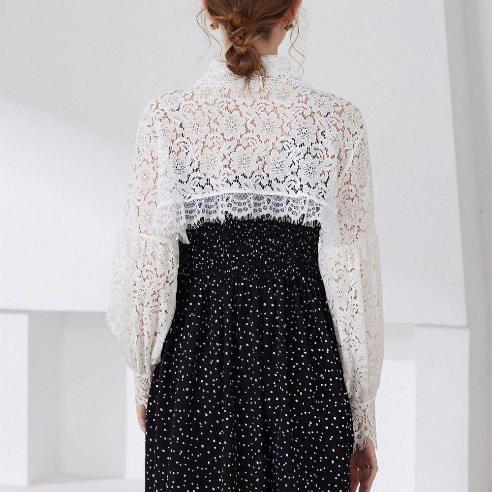 Hollow Out Lace Fake Collar Cape Flower Scarves Elegant Short Small Shirt Female