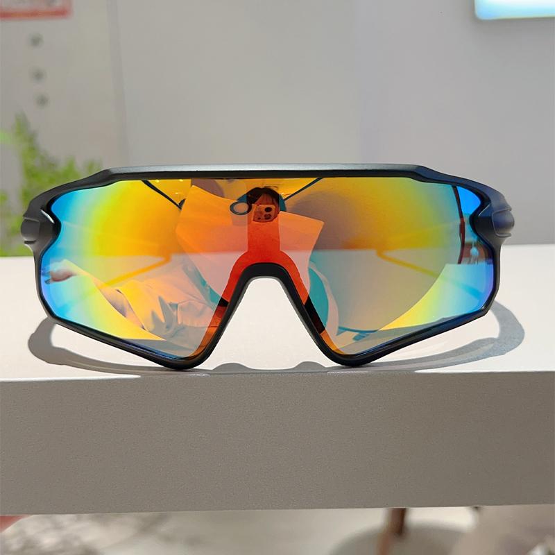 Спортивные очки-маска для мужчин с зеркальными линзами, для активного отдыха, защитные велосипедные очки, трендовые, оверсайз, ветрозащитные, с защитой от УФ-лучей