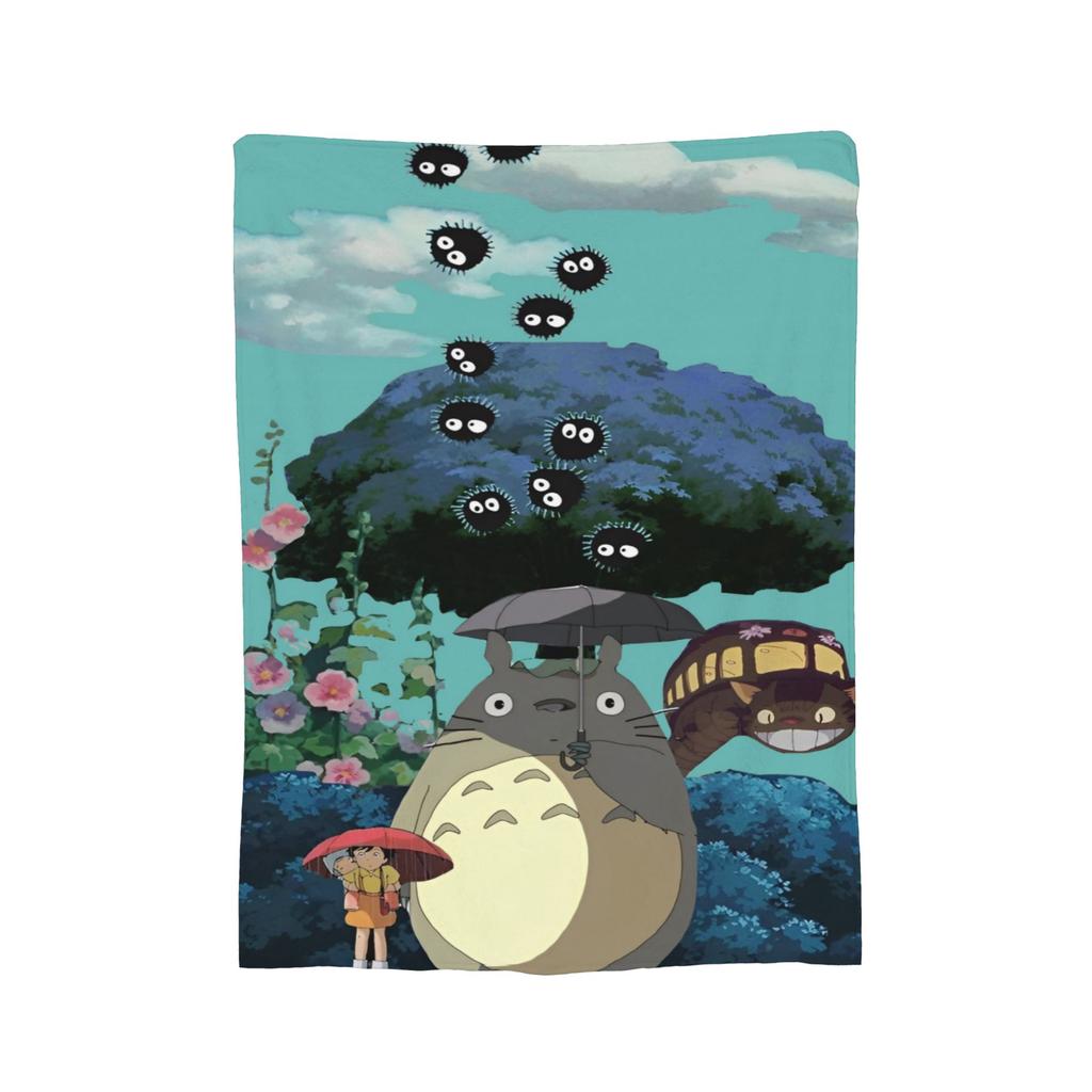 Anime Tonari No Totoro blanket Cover Fleece T-Totoros Cute Warm Throw blanket for Home Couch Bedroom Quilt