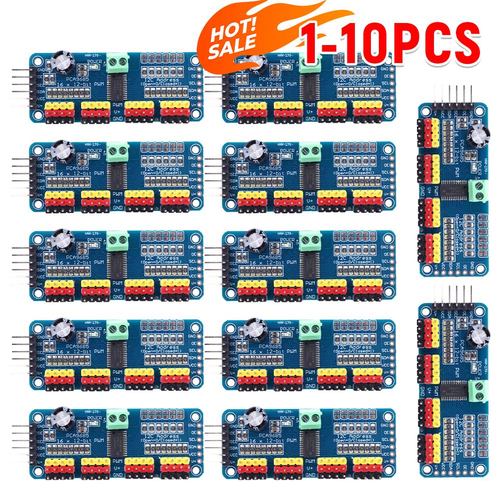 1-10PCS PCA9685 PWM Servo Driver Board IIC Interface 16 Channel 12-Bit PWM Servo Motor Driver for Arduino Robot/ Raspberry Pi