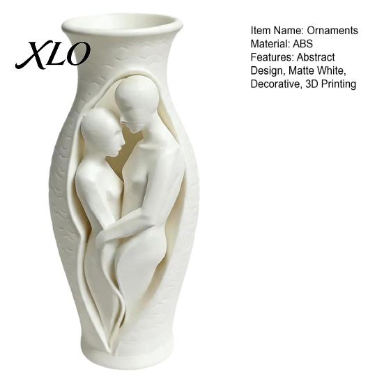 Entryway Table Centerpiece Abstract Human Body Art Vase Statue, 3D Printed Embracing Couple Sculpture Vase, Creative Anniversary Gift Decorative