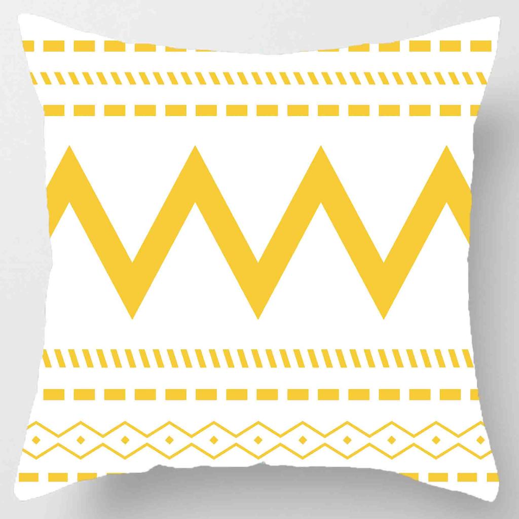 Geometric Pillow Cover Polyester Printed Yellow Cushion Case Sofa Home Decor xcm Bedroom Living Room Throw Pillowcase Gift