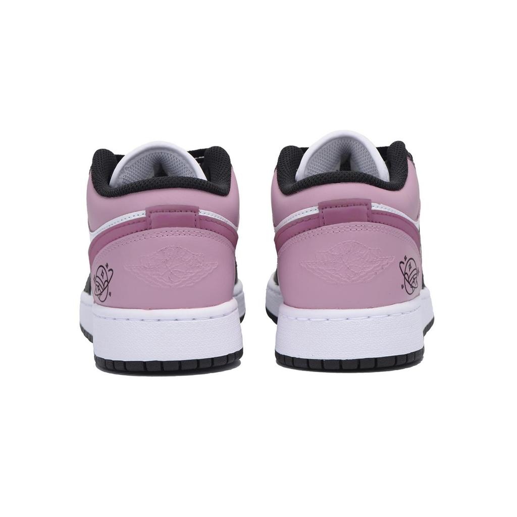 Jordan Air Jordan 1 Puppy Fragment Нескользящие Износостойкие Низкие Винтажные Баскетбольные Кроссовки Женские Черно-Розовые 553560-131(Команда85-)