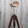 Industrial Tripod Floor Lamp Nautical Steampunk Chrome Spotlight