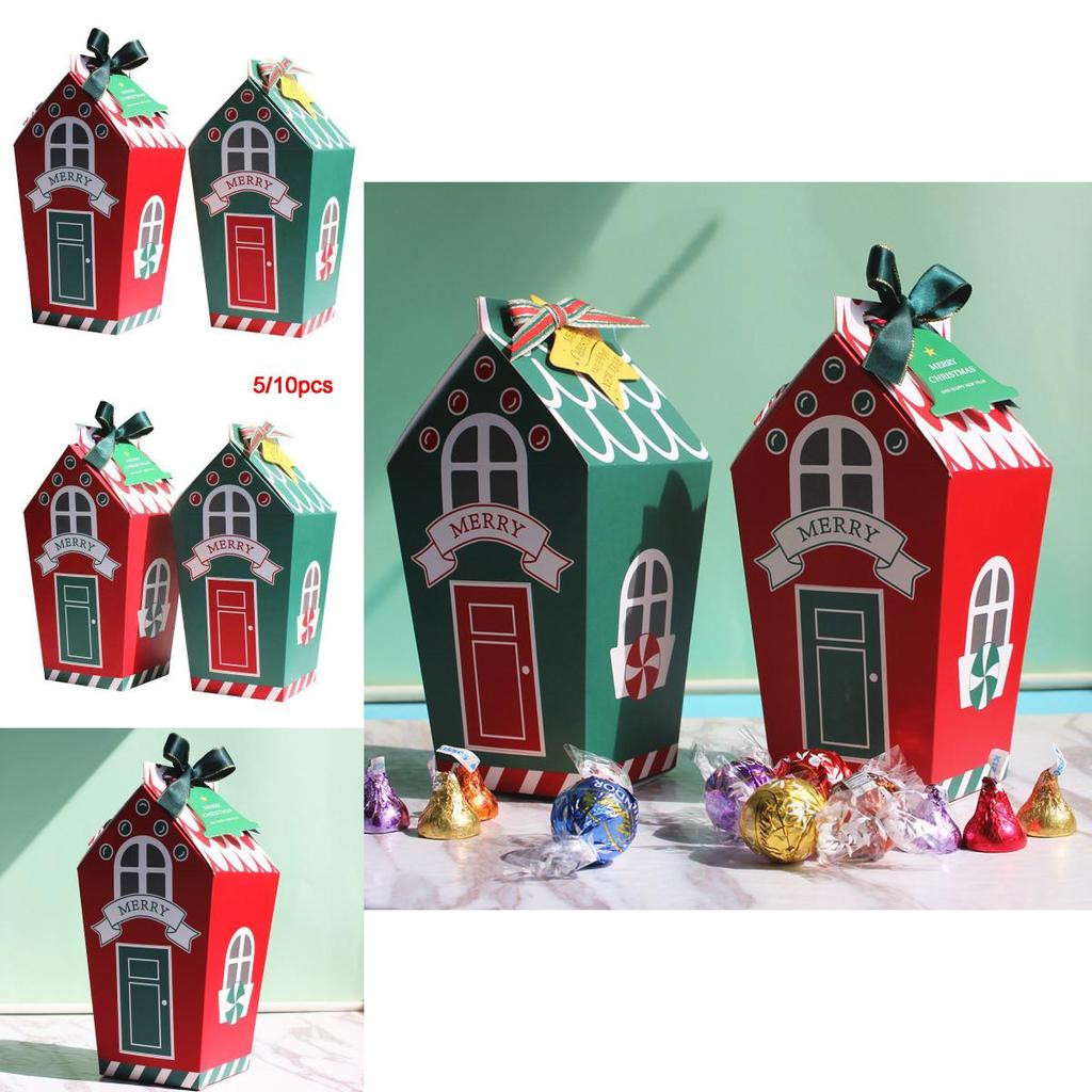 Восхитительные подарочные бумажные коробки для рождественской вечеринки в 5/10 шт. Идеально подходят для сладких угощений