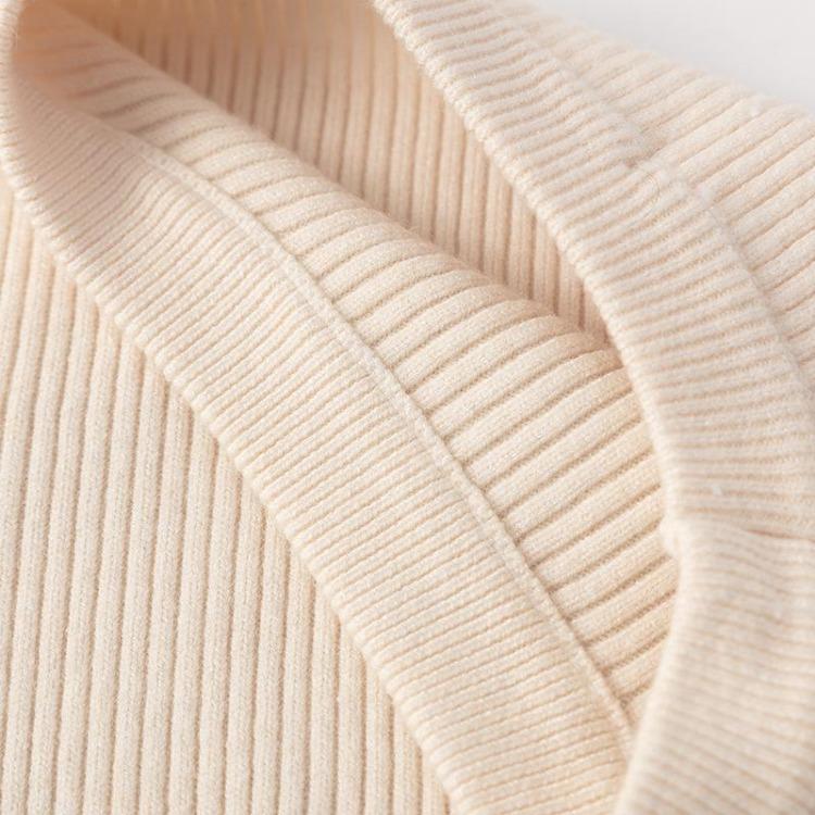 A-line Thick Pullover Dress for Autumn Winter Chic Long Ribbed Full Sleeve Party