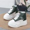 Fashion 8CM Platform Wedge Sneakers Chunky Shoes Genuine Leather for Women Summer Shoes Autumn Walking Sneakers Fashion