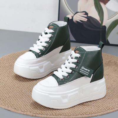 Модные кроссовки на платформе 8 см, клиновидной подошве, массивные туфли из натуральной кожи для женщин, летняя обувь, осенние кроссовки для ходьбы, мода