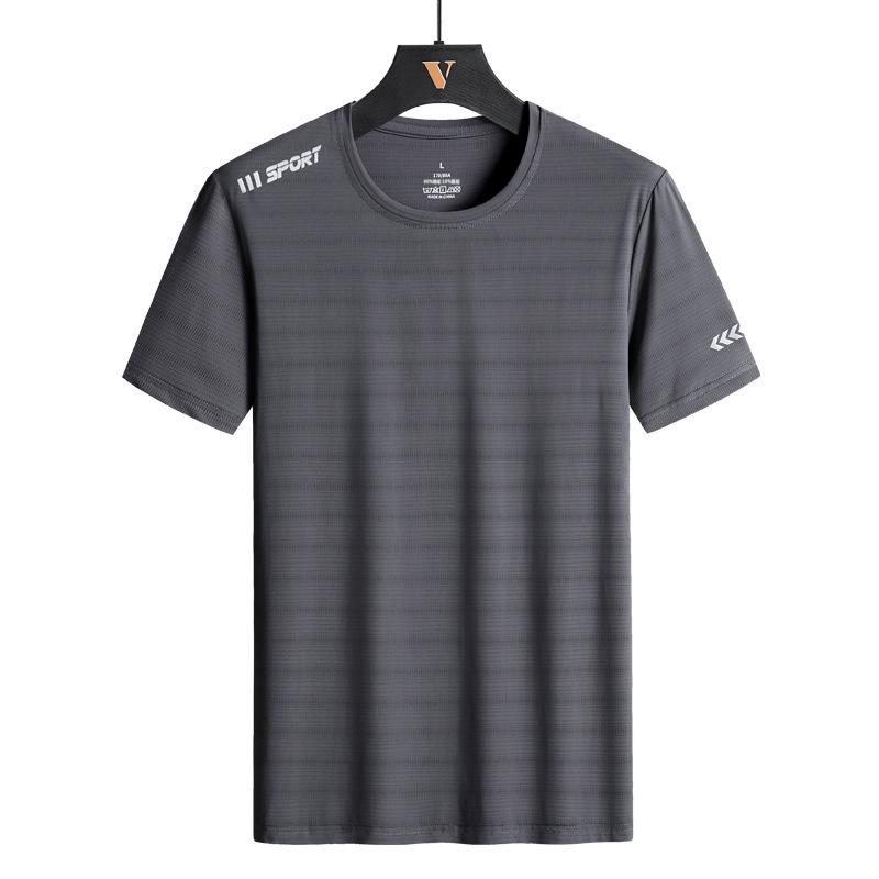 Men's Plus Size Summer Sports Ice Silk T-Shirt – Casual Short-Sleeve Top