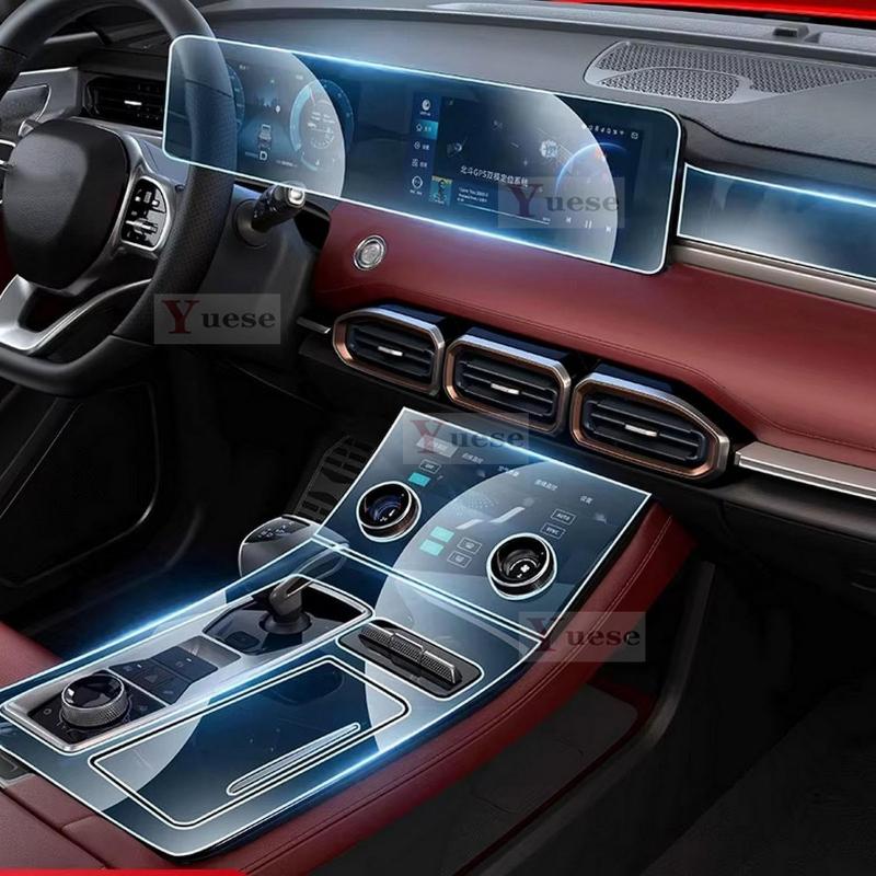 Для JETOUR X70 PLUS -2024 Прозрачная защитная пленка из ТПУ для центральной консоли автомобиля, противоцарапающая наклейка