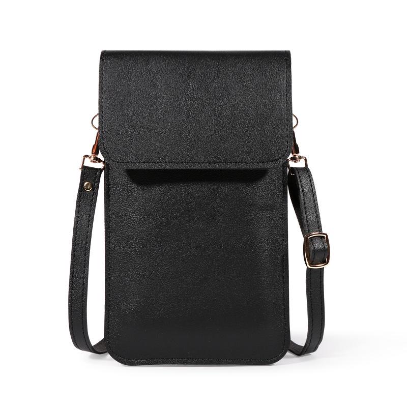 Women's Touch Screen PU Leather Crossbody Phone Bag - Small, Simple, Vertical Style for Summer