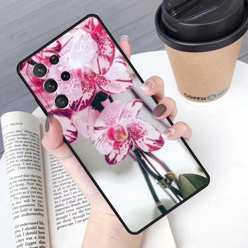 Цветной чехол для телефона с цветами орхидеи Чехол для Samsung Galaxy S24 S25 Ultra S21 S22 Ultra S10E Note 10 Plus Note 20 FE S23