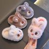 Kids Plush Bunny Ears Slippers Warm Fleece Lined Non-Slip Infant Toddler Boys Girls House Shoes