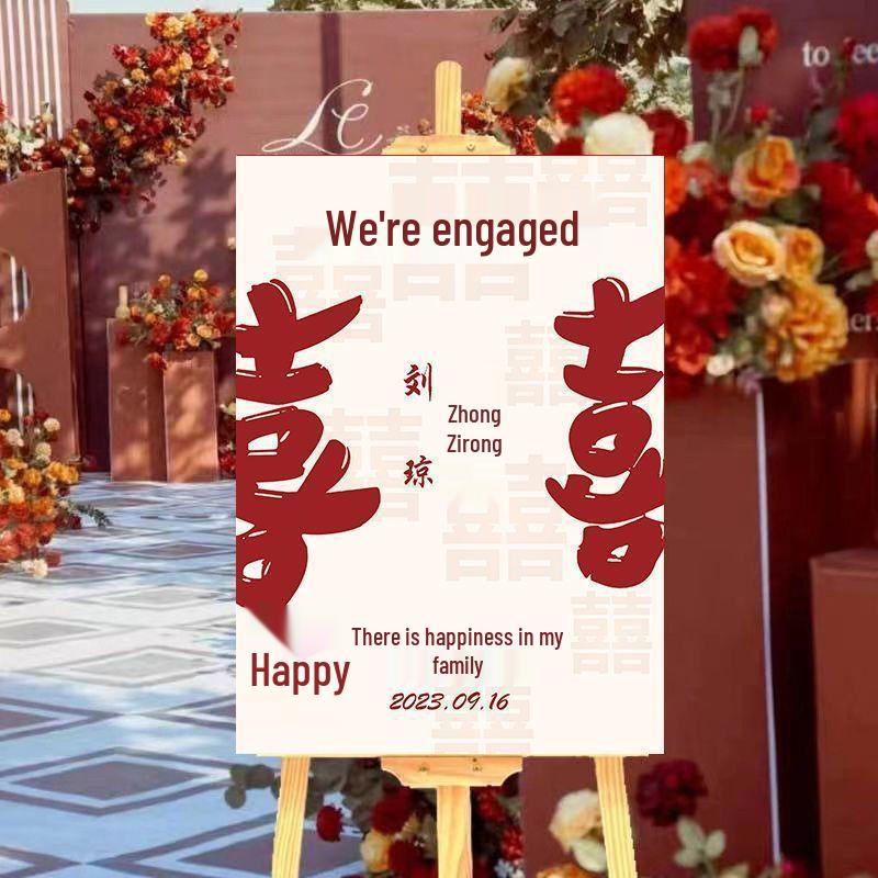 Свадебная церемония Помолвка Приветственный знак - Декоративный указатель и подставка для доски с водой