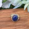 Дизайнерское кольцо ручной работы с драгоценным камнем лазурит, богемное кольцо, эффектное кольцо, подарок для нее, серебряное кольцо 925 пробы