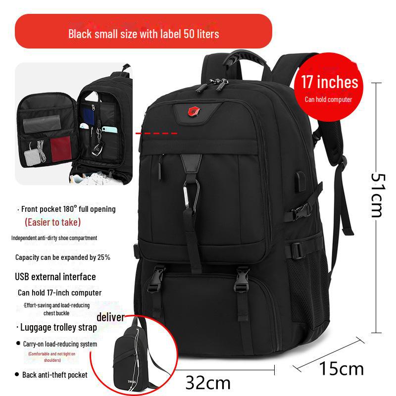 Мужской рюкзак большой вместимости для путешествий и альпинизма объемом 80 л