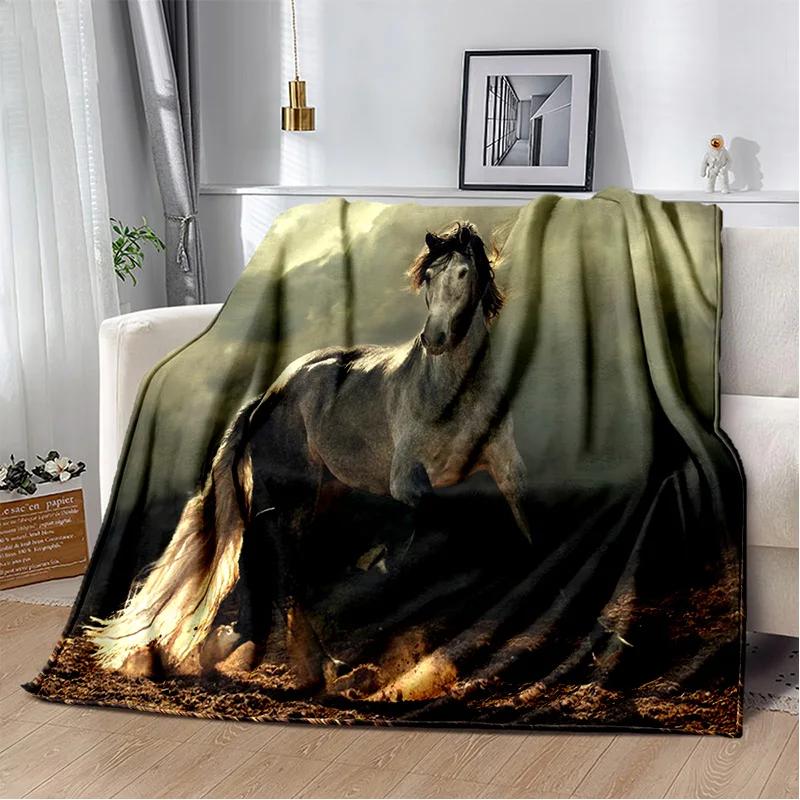 Одеяло с изображением лошади Pentium Gallant Steed, мягкое одеяло для дома, спальни, кровати, дивана, пикника, путешествия, офиса, детское одеяло