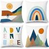 Colorful Geometric Patterns Double-Sided Printed Pillow Cover Short Plush Suitable Living Rooms Bedrooms Throw Cushion Cover