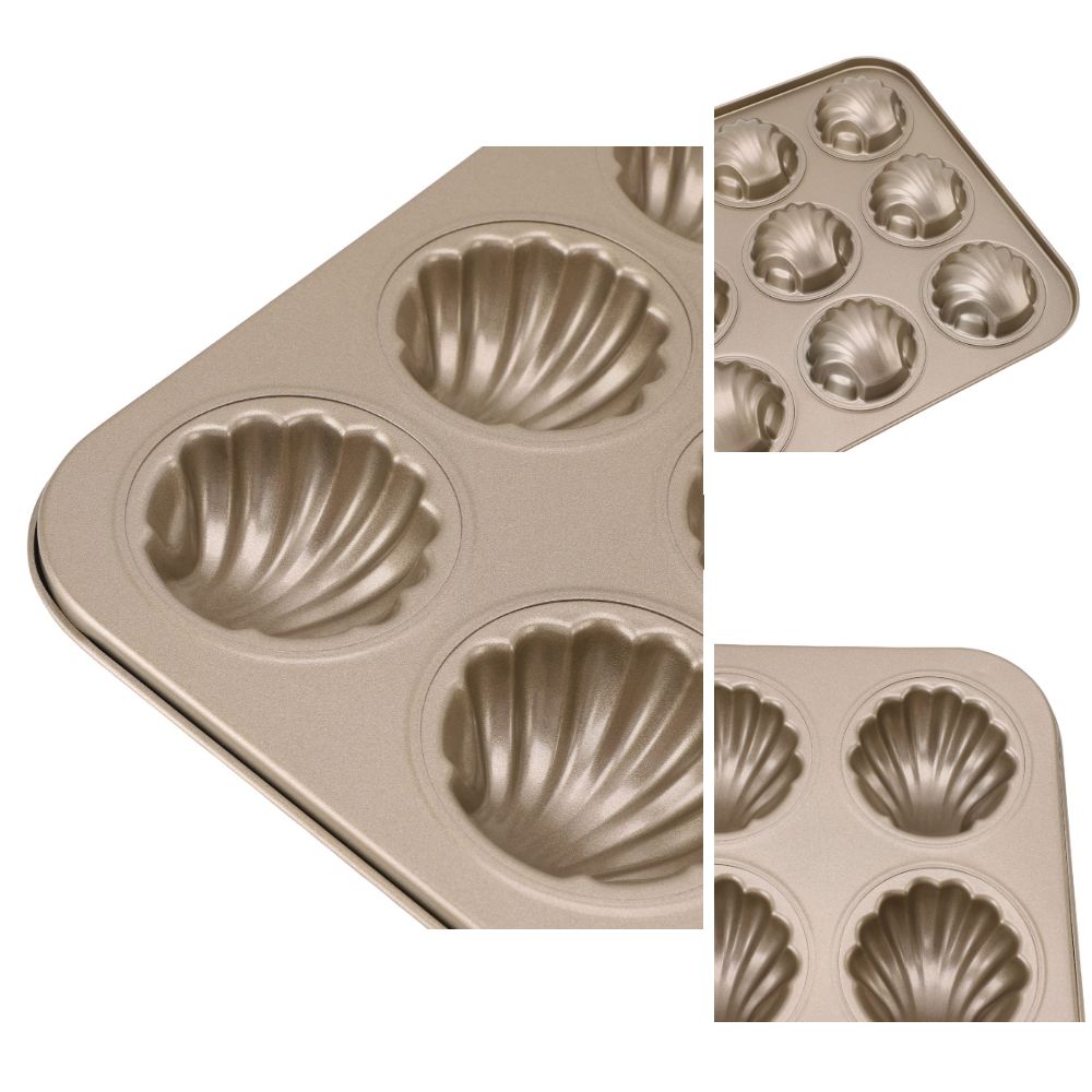 Carbon Steel Cookie Tray Heat Resistant Madeleine Mold Cake Pan Shell Shaped Mold Desserts