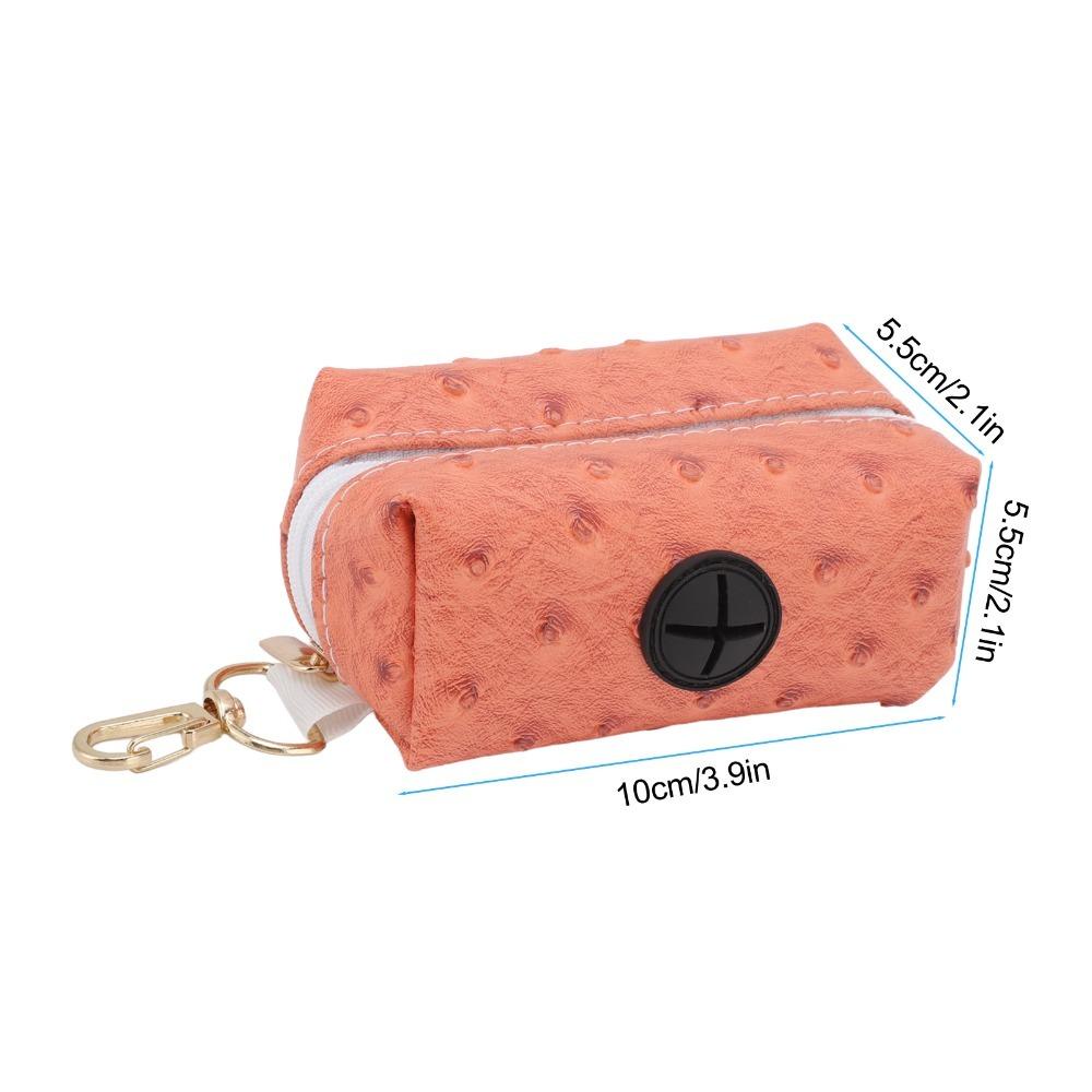 Ostrich Grain Surface Dog Poop Bag Dispenser Leash Hanging Bag Daily Dog Walking