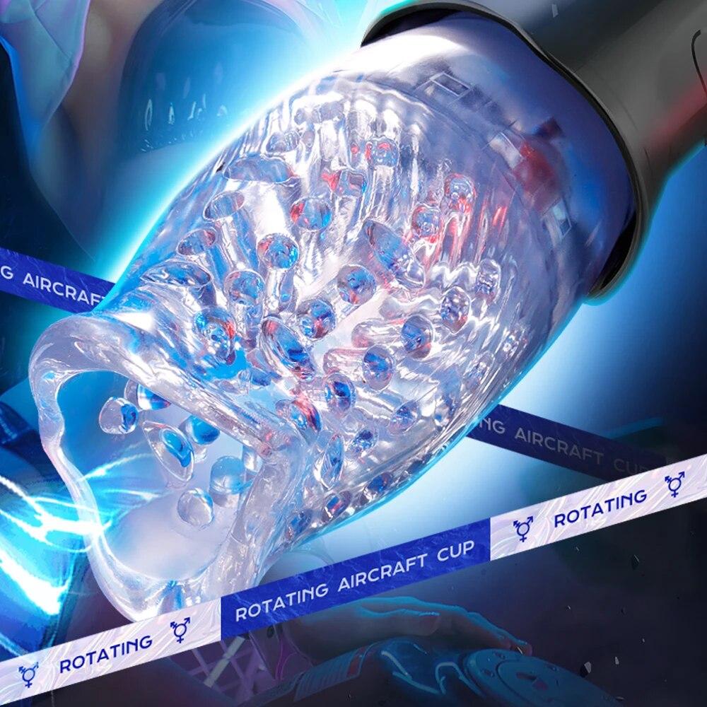 Новый мужчина 5 скоростей вращения 10 режимов Вибрационный мастурбатор Настоящий минет Glans Trainer Массаж пениса Мужской мастурбатор Glans Vibrator Мужской секс-игрушка