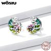 Genunie 925 Sterling Silver Mini Chameleon Ear Studs for Women Plated Platinum Stud Earrings Brand Fine Jewelry