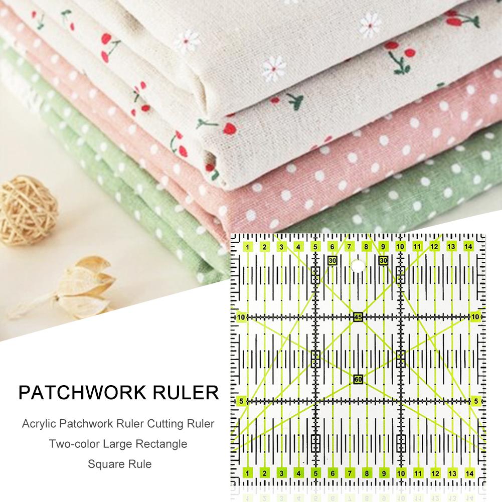 Акриловая линейка для пэчворка, двухцветная портновская линейка, инструменты для квилтинга и шитья своими руками, измерительные инструменты, линейка для рисования