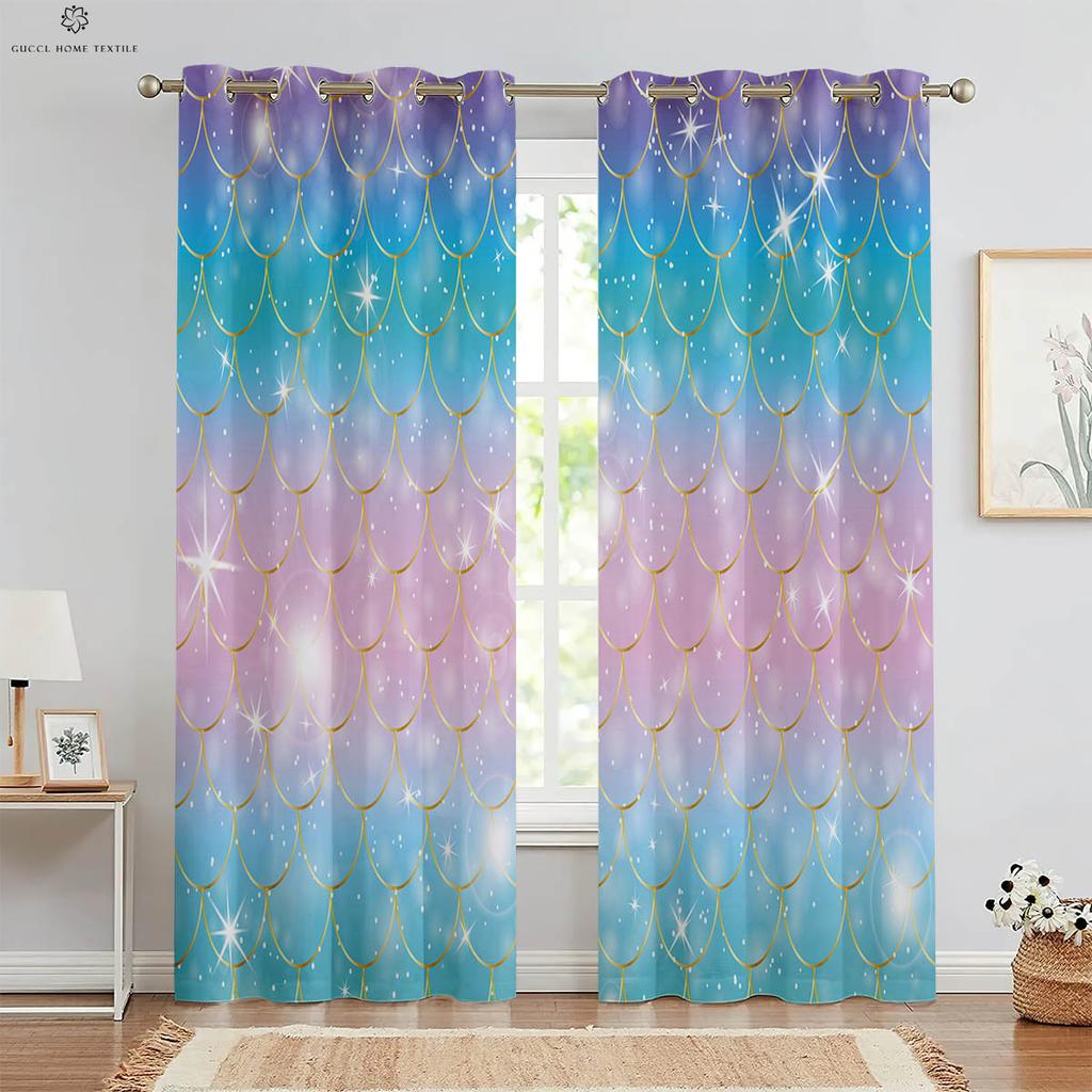 Блестящие цветные шторы с градиентным принтом, 100% полиэстеровое волокно, детская комната, гостиная, кабинет, декоративные, радуга