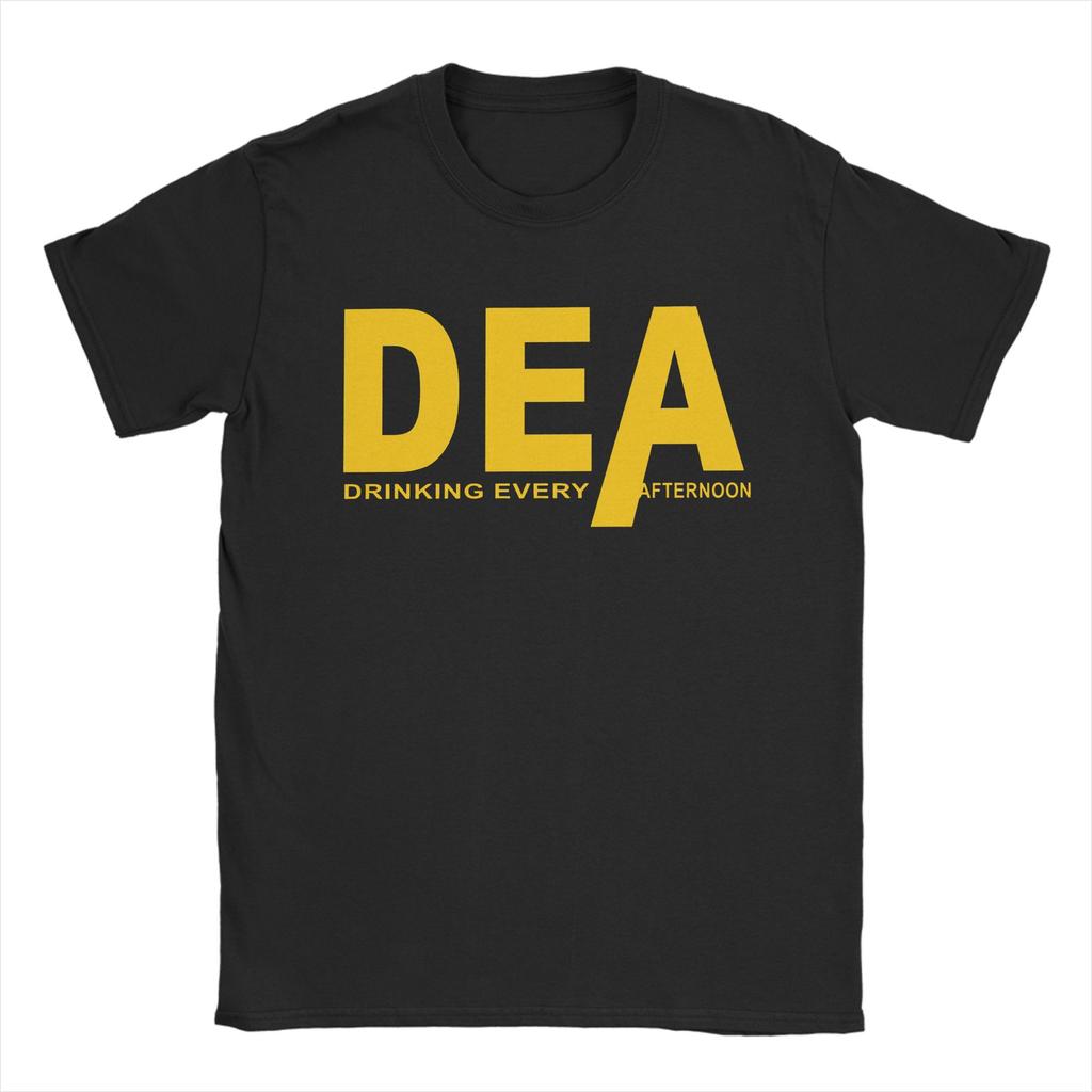 Vintage DEA Drinking Every Afternoon TShirts Unisex O Neck Cotton T Shirt Short Sleeve Tees Plus Size Clothing