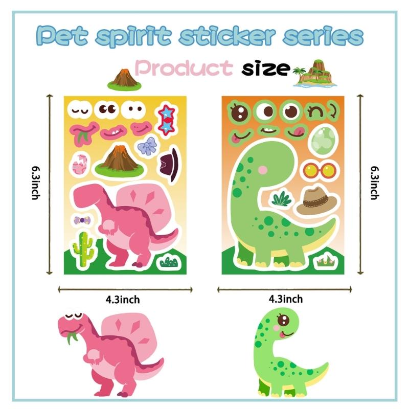 Коллекция наклеек с динозаврами Для детского творчества Интерактивные Обучение И Декорации для класса