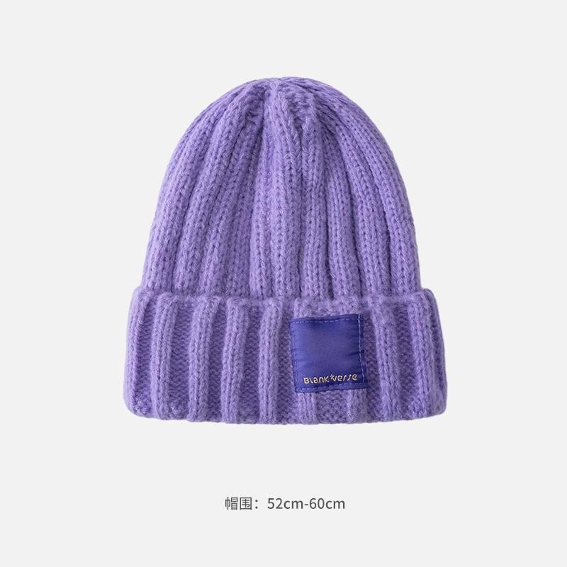 Корейская версия прямой вязаной шапки из дынной кожуры, дети показывают свои лица, молодые студенты, осенне-зимняя универсальная модная теплая шерстяная шапка пара