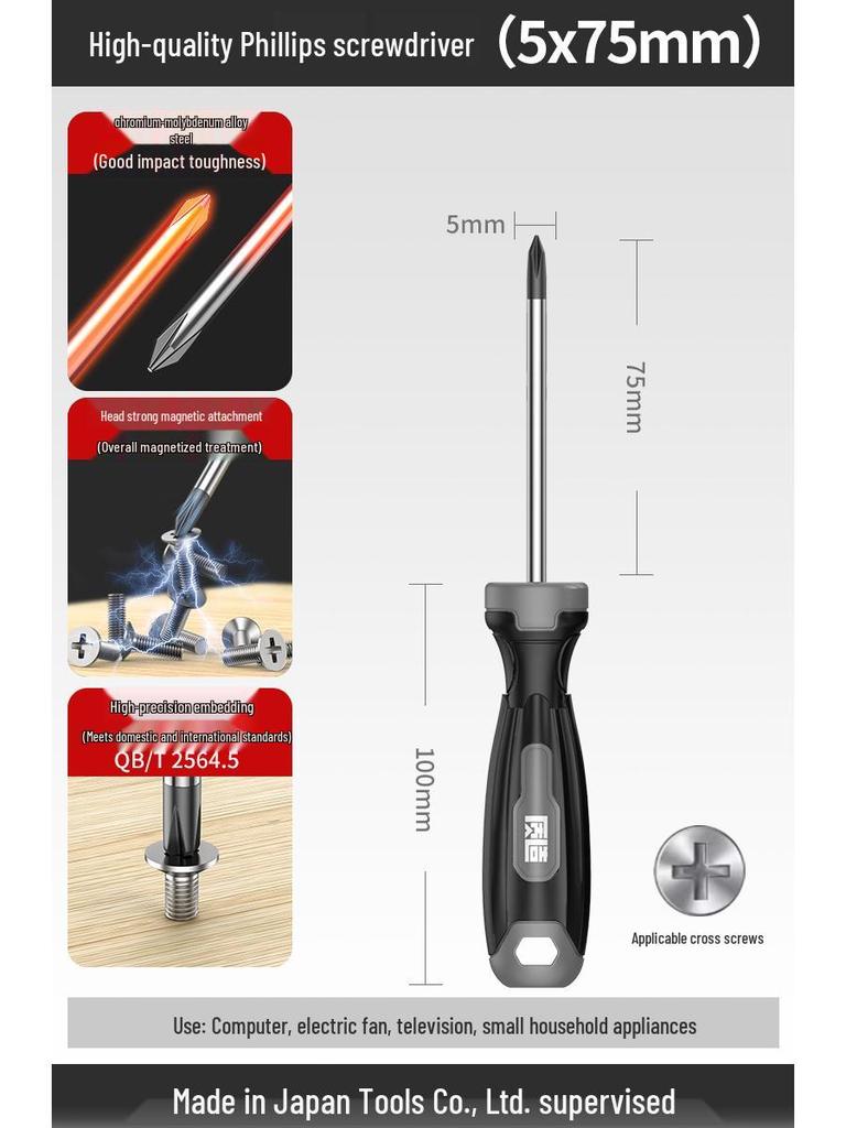 High-Quality Industrial Screwdriver Set: Phillips, Flathead, Torx, Strong Magnetic, Durable Manual Tools
