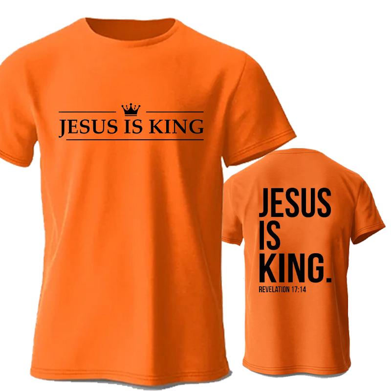 Футболка с принтом Jesus Is King Футболки для мужчин Модная повседневная футболка с коротким рукавом на лето Повседневные футболки Футболки христианской веры